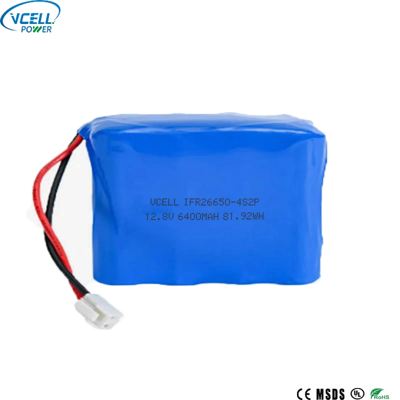 12,8 V 6400 mAh újratölthető LiFePO4 akkumulátor
