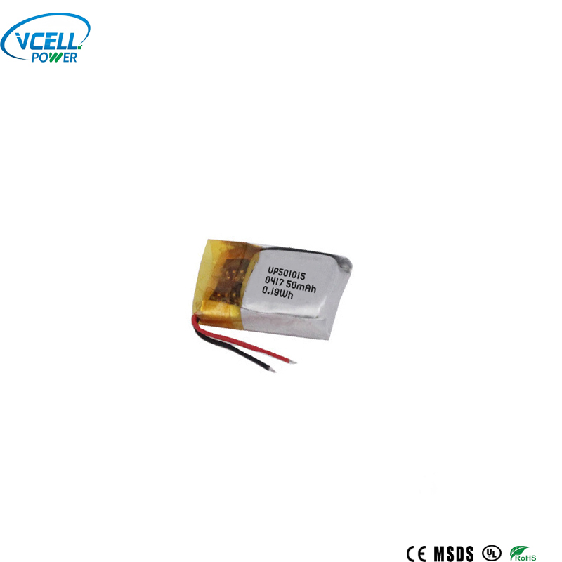 3,7 V 501015 50 mAh mini lítium polimer akkumulátor