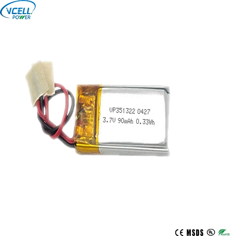 351322 3,7 V 90 mAh újratölthető LiPO akkumulátor